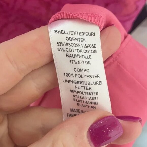 NWT Adrianna Papell Pink Lace Sheath Pocket Dress - Picture 10 of 13